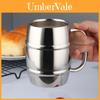 Tasse à bière à double paroi en acier inoxydable avec poignée pour boissons froides