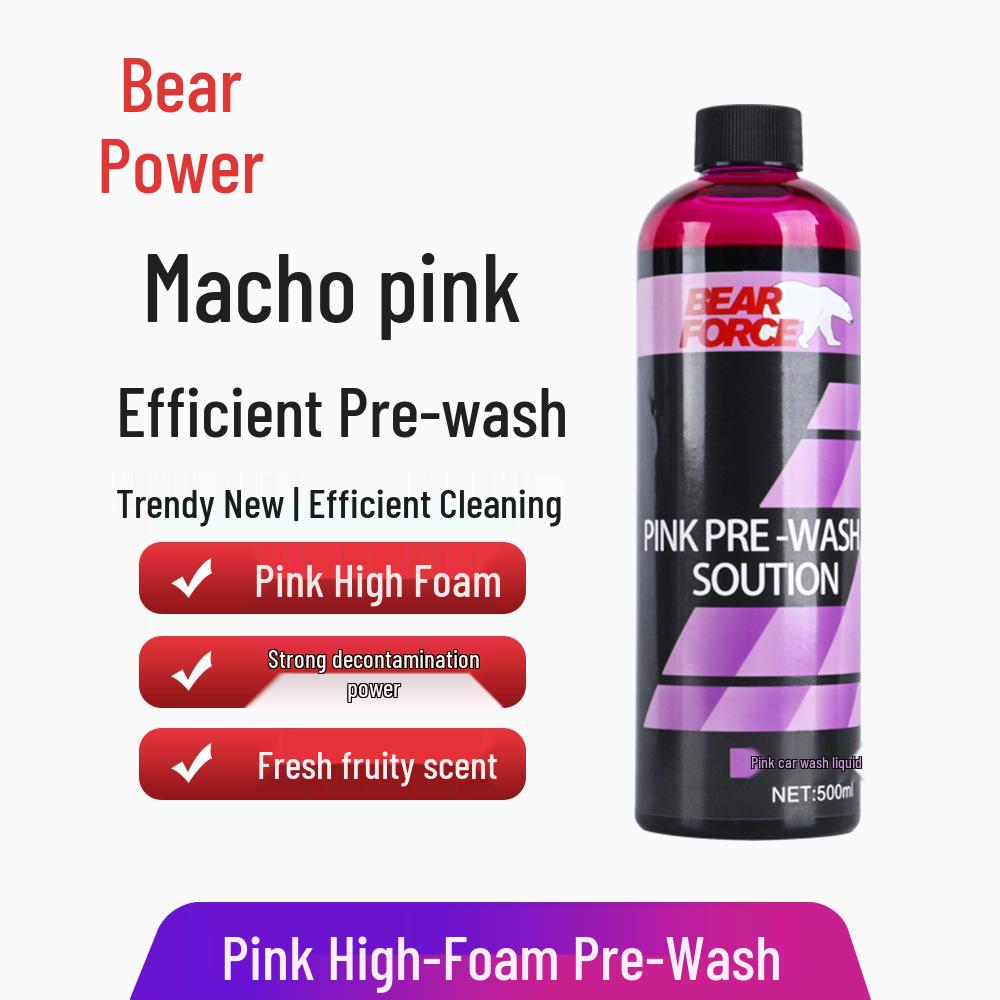 

Медвежья Сила Розовая Пена для Мойки Автомобиля: Средство для предварительной мойки и моющее средство для удаления песка