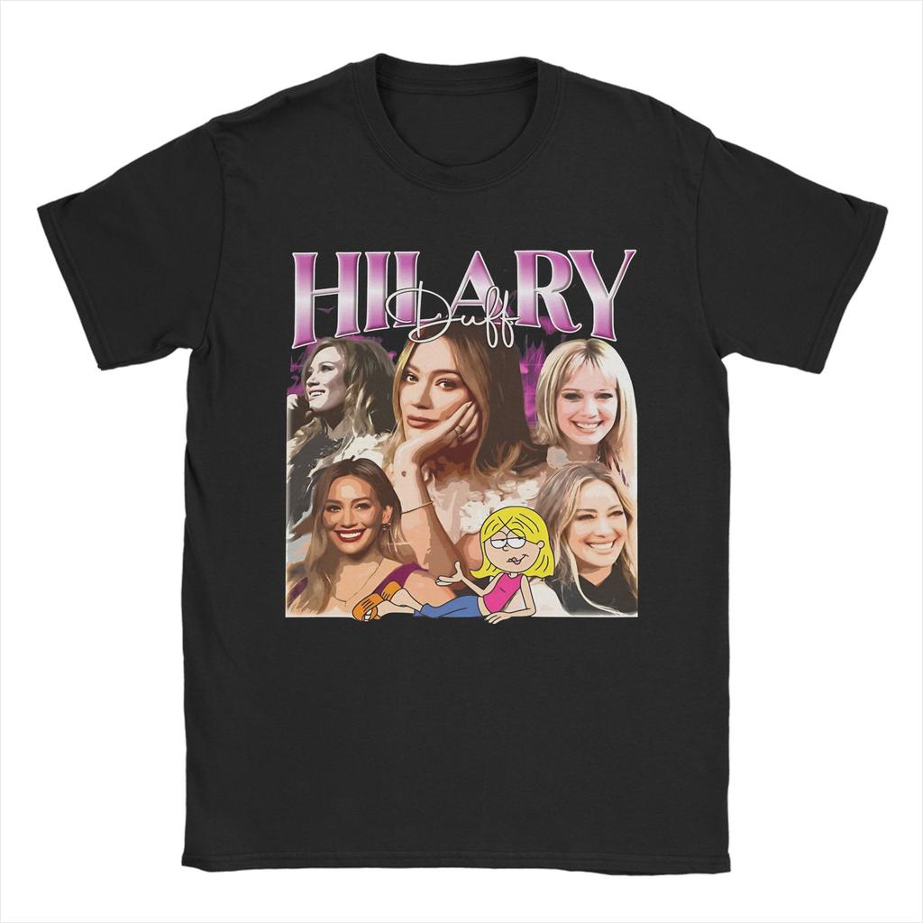 Unisex Vintage Hilary Duff Musician 2026 Tour T Shirts 100 Cotton Tops Fashion Short Sleeve Crew Neck Tees Summer TShirts