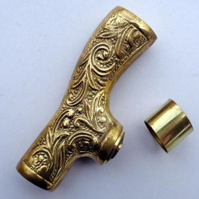 Brass Handle Golden Victorian Head Designer Handle For Walking Cane