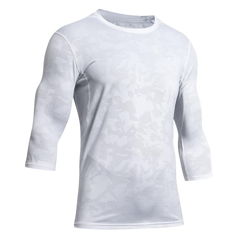 Men's Quick-Dry Three-Quarter Sleeve Basketball T-Shirt - Loose, European & American Style for Summer Outdoor Sports