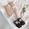 Children's Socks Summer Lolita Wooden Ear Mesh Ribbon Large Bow Mid-tube Socks for Girls