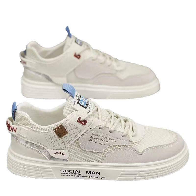 Summer Men's Shoes Canvas Low-top New Mesh Sports and Leisure Little White Student Men's Board Shoes Versatile Trendy Shoes