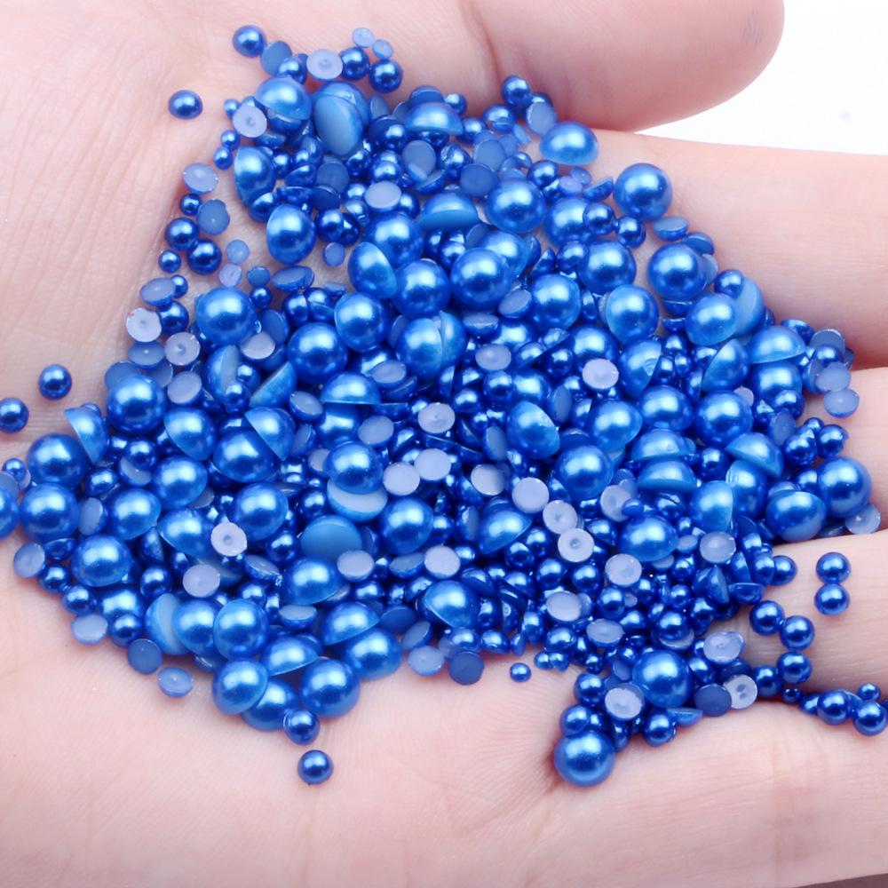 9mm Flat-back Half-round Pearl Beads - 100 Pcs for DIY Phone Case Decoration