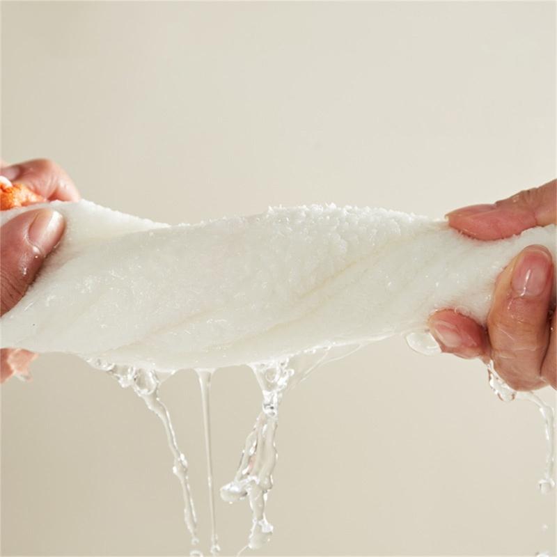 2Pack Hanging Gooses Shape Hand Towels Soft Corals Fleece Absorbent Kids Cleaning Wipe for Bathroom Kitchen Towel