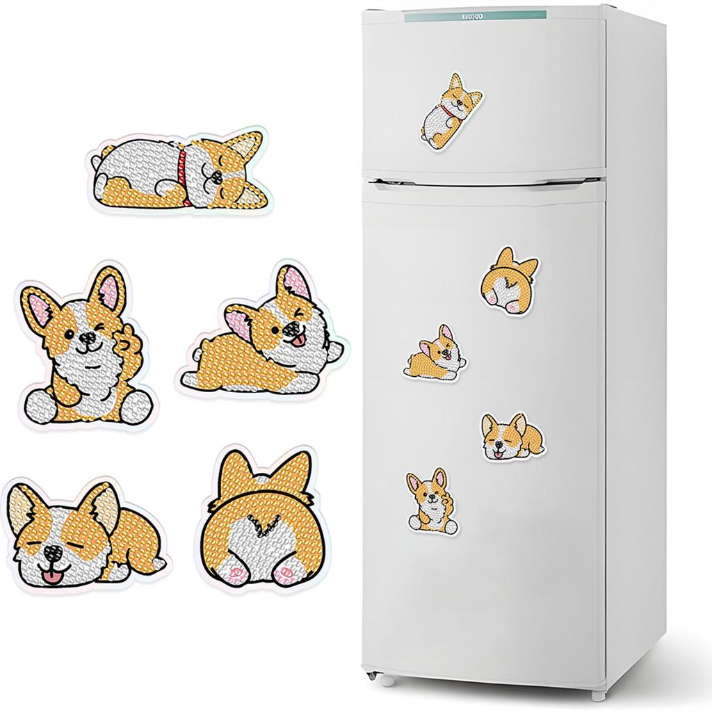 5Pcs Diamond Painting Refrigerator Magnets Animal Diamond Art Kits Diamond Painting Kits DIY Art Crafts for Adults Beginners