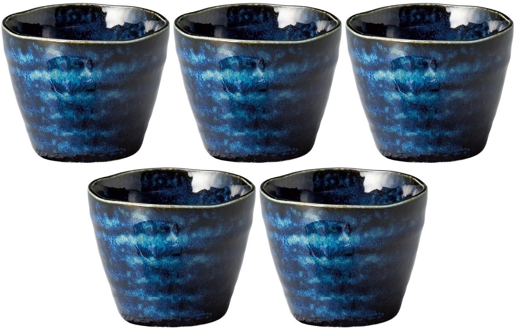 

Set of 5 Navy Blue Yohen Soba Choko Sake x (Soba Cups) [8.4 6.6cm]