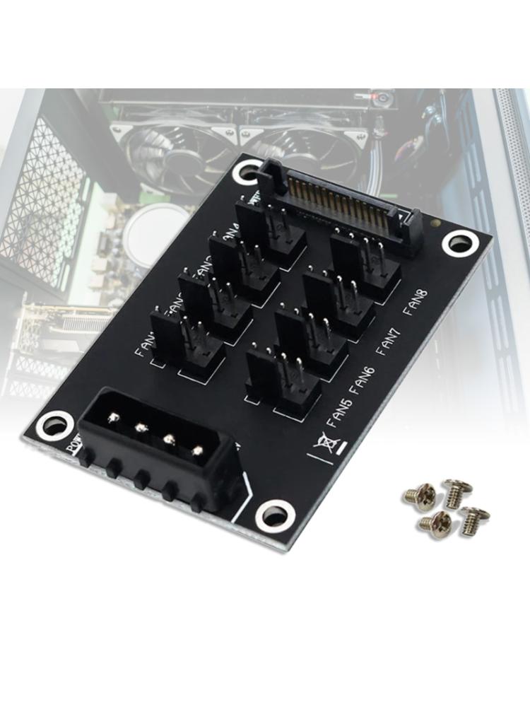 12V Fan Splitter HUB Computer Cooling Fan Expansion Card Add Cooling Solution for Cooling Efficiency