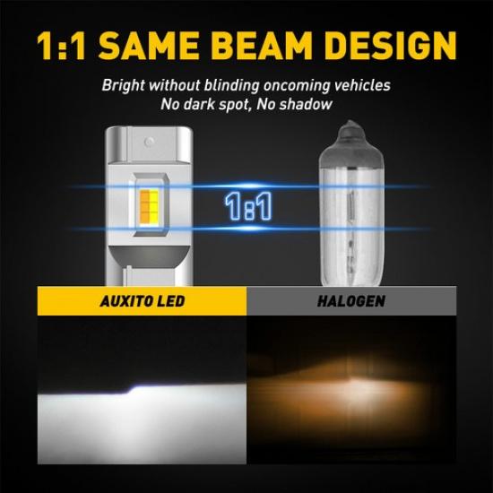 AUXITO 2x Switchback LED Fog Driving Lights H11 H16 H8 Yellow White Bright Bulbs