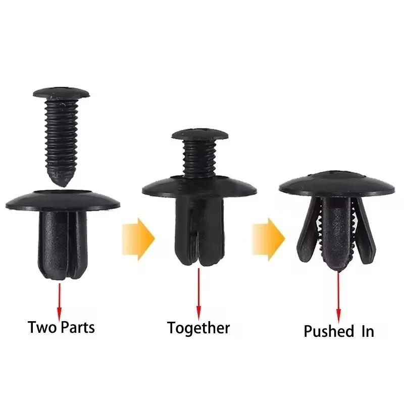 8mm Plastic Rivets Fastener Screw Car Bumper Fender Trim Panel Retainer Fasteners Clip Car Accessories