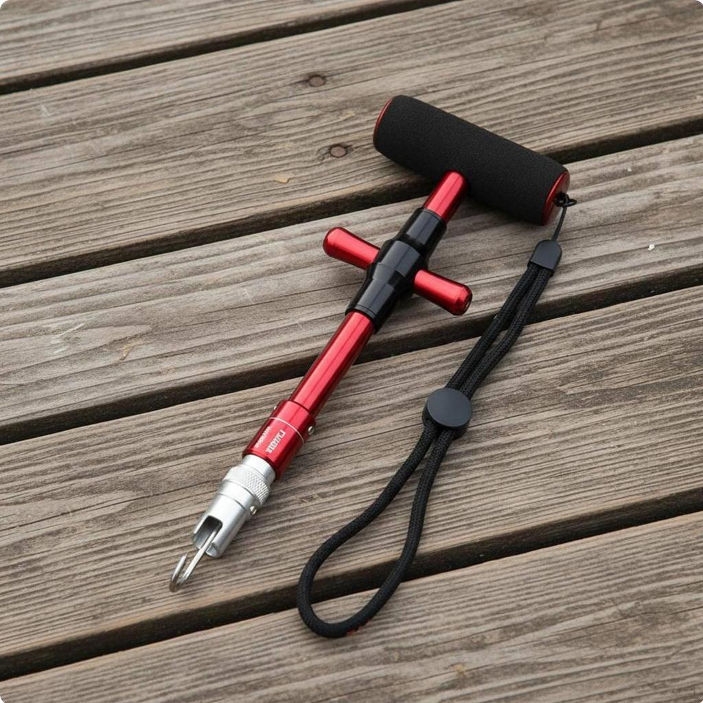 SelfLocking Hook Remover OneHand Aluminum Fishing Dehooker Stainless Steel Head for Anglers,