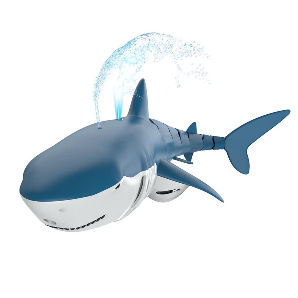 WEECOC Robot Shark RC Speedboat, New Version, Waterproof, Kids Gift (Gray)