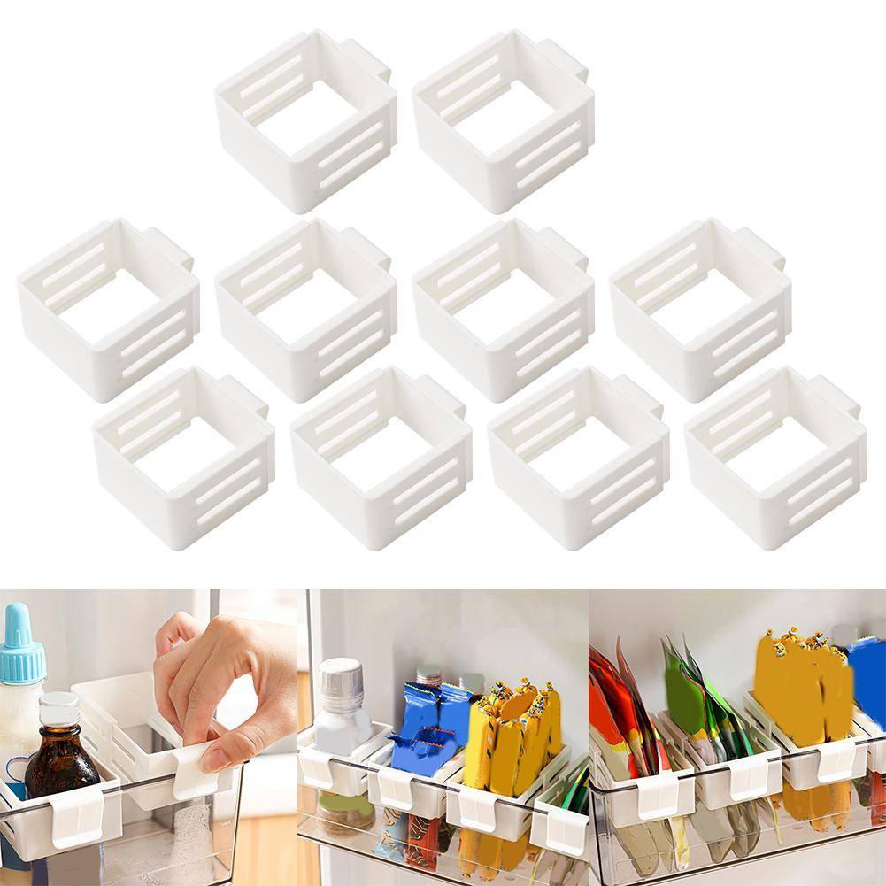 10 Stück ausziehbarer Schubladen-Organizer für den Kühlschrank Für Kühlschrank-Aufbewahrungsregal Mehrzweck und einfache Installation
