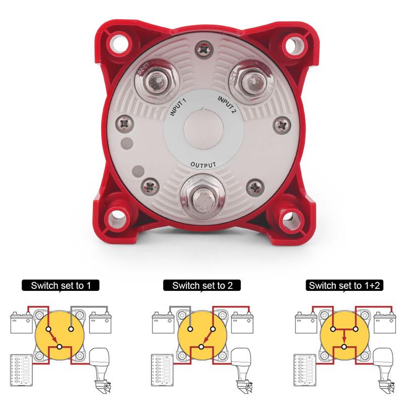 9001E 32V 350A Battery Disconnect Switch Selector Disconnect 4 Position 3 Pins for Marine Boat Truck RV ON and OFF