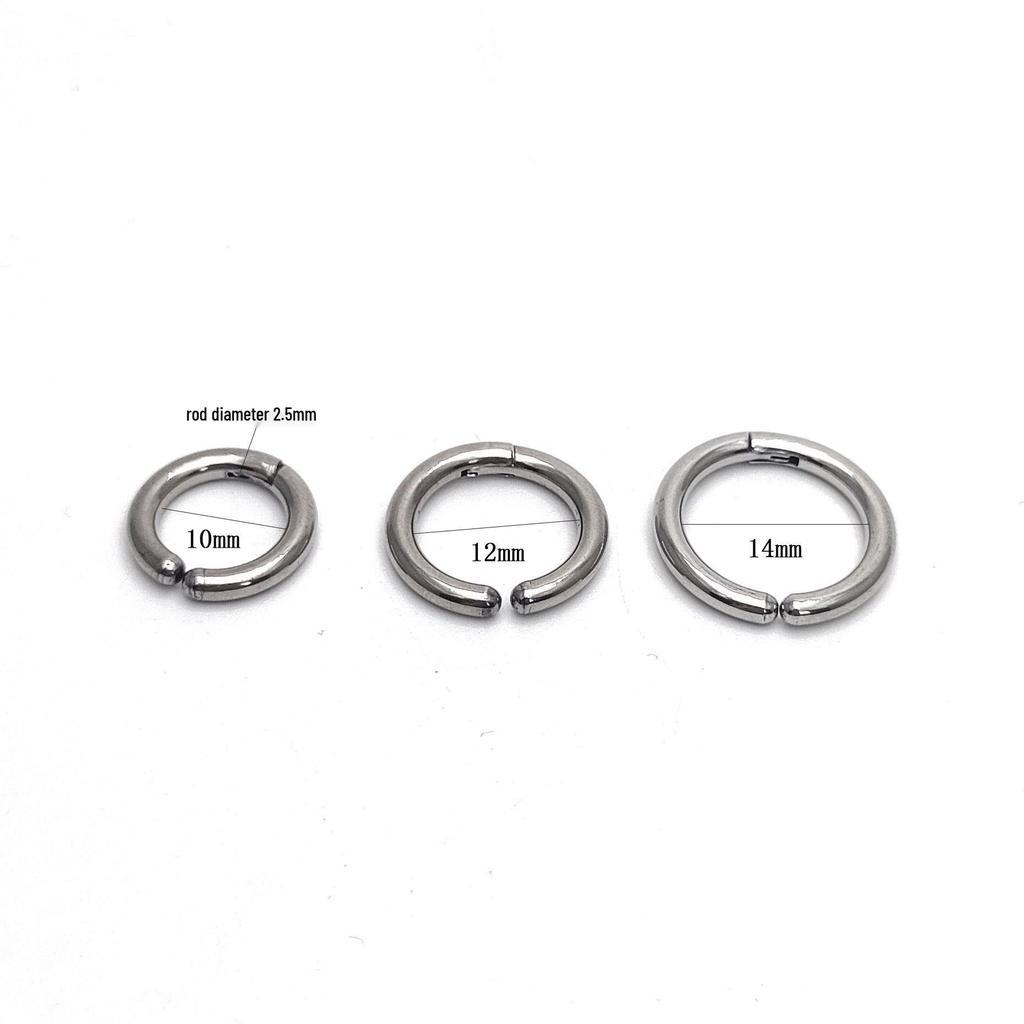 2.5mm Thick Clip-On Earrings for Men and Women - No Piercing Needed, Coil Ear Studs and Round Ear Buckles, Fake Hoops Jewelry