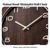 Round Wall Clock with Wood Frame Long-Lasting Quartz Glass Front