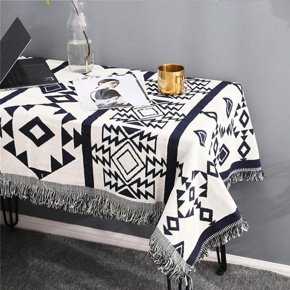 90x90cm Bohemian Plaid Blanket with Tassel for Sofa Bed Decorative Blankets Cotton Sofa Cover Throw Blanket