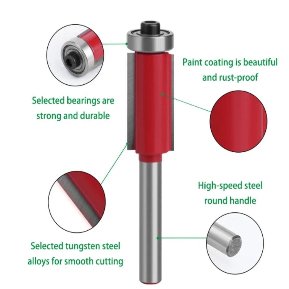 With Bearing Shank Milling Cutter 6mm Shank Carving Cutter Carbide Router Bit  Trimming