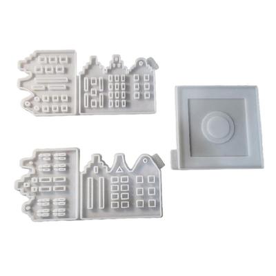 Flexible Silicone Mold Crafting Moulds Easy Demolding Moulds Gothic House Shape Candle Holder Molds Candle Base Molds