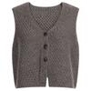 Shop   Women S Crop Button Front 6 Color Stretch Knit veSt Brown Bom wvS 20784