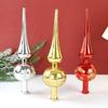 Christmas Tree Topper Ornament - 23cm Gold Tip-Shaped Home Decor, Ideal Gift for Xmas Navidad Noel Natal