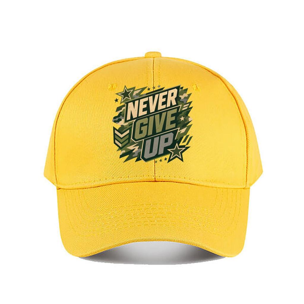 Never Give Up Military Motivation Baseball Cap Fashion Outdoor Sports Sunhat Unisex Snapback Cap Womens