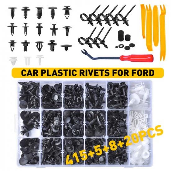 Set of 415 Auto Bumper Clips Car Plastic Hole Rivets Fender Fastener Push Pin