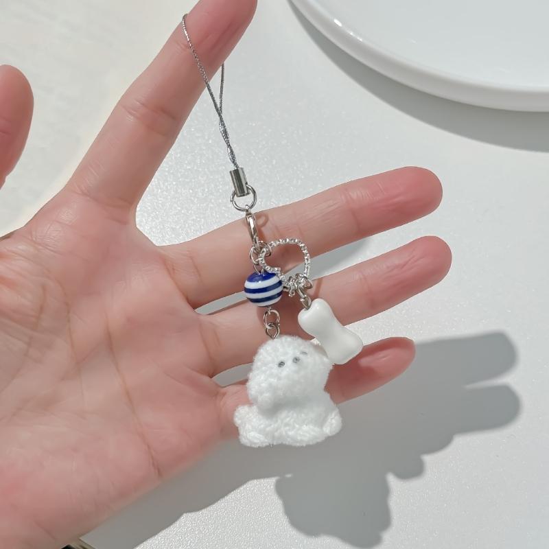 Adorable Dog Mobile Strap Multifuntional Dog Hanging Ornament Perfect for Phones Bags and Keychains Resin Alloy Texture