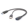 Kabel USB 3.0 Podwójny Kabel do Ładowania Y Adapter Męski na Żeński Przewód