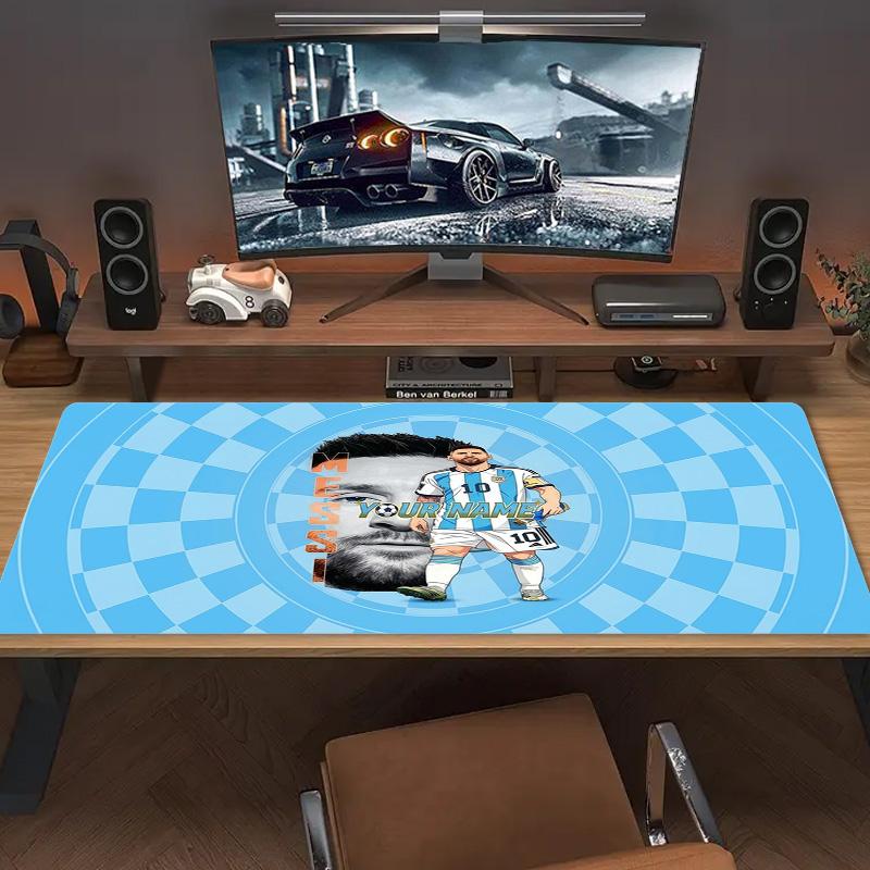 Messi Custom Name Large Size Mouse Pad Large Gaming Table Cushion Nonslip Laptop Tablet Big Mousepad Xxl Mat Mini Pc Playmat With Lock Edge Custom Nam