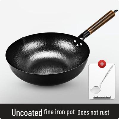 Haolaibao 32cm Traditional Hand-Forged Iron Wok