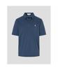Binpolmen Open-Neck Soft Crescent Pique T-Shirt Blue