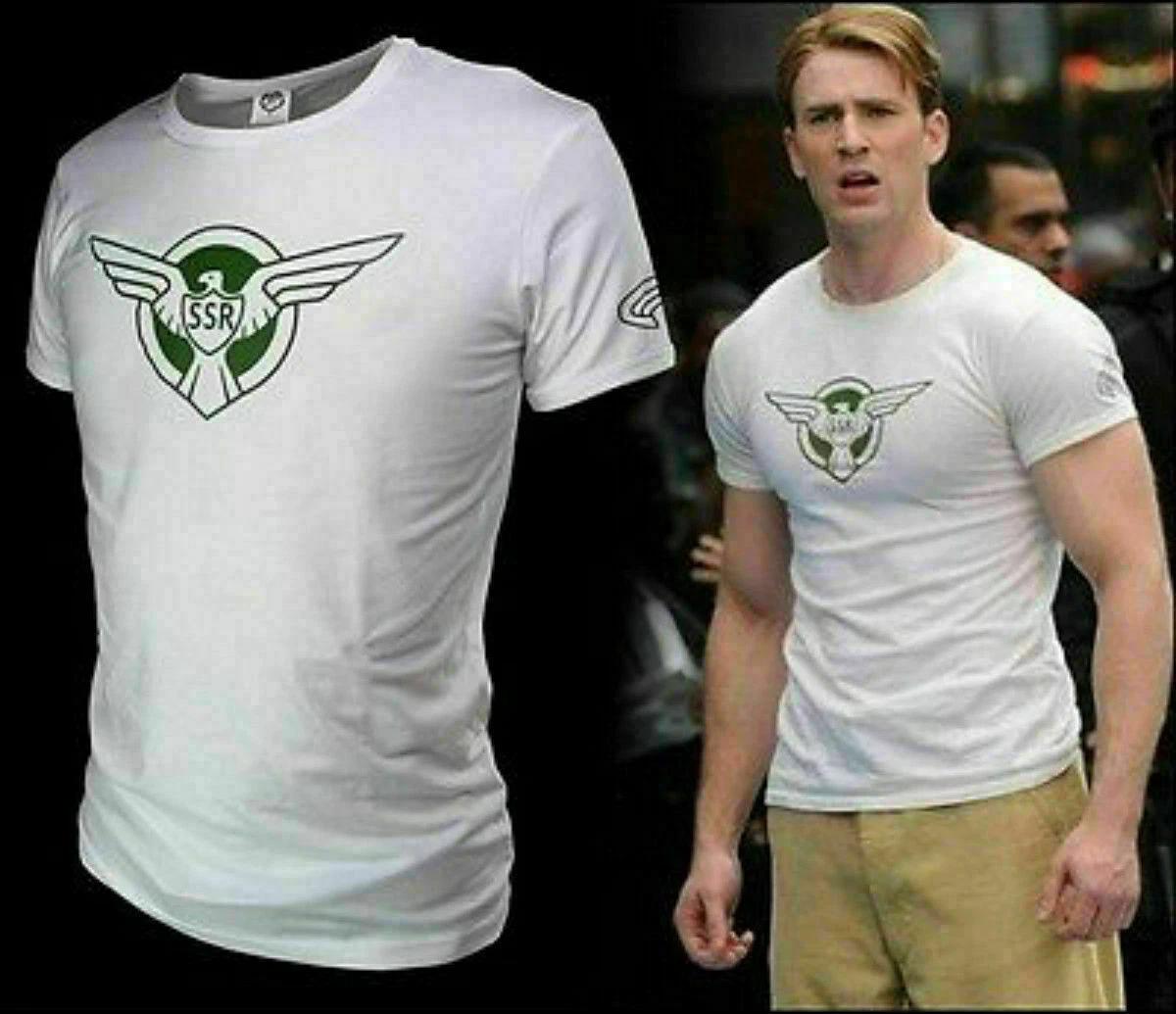 Captain America : The Winter Soldier Movie Steve Rogers s SSR Traning T-Shirt L