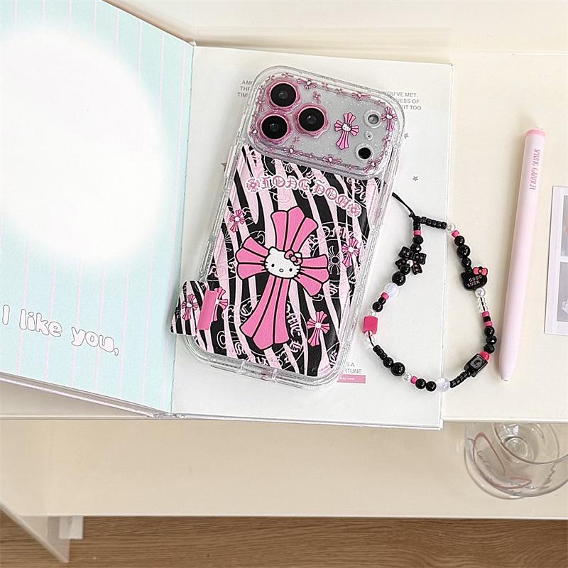Spicy Zebra Print Pink Cross Phone Case for iPhone 17/16 Pro Max/15/14