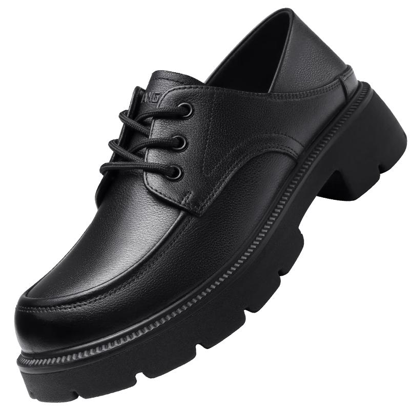 Qiangren Women s Breathable Thick Sole Leather Loafers 39