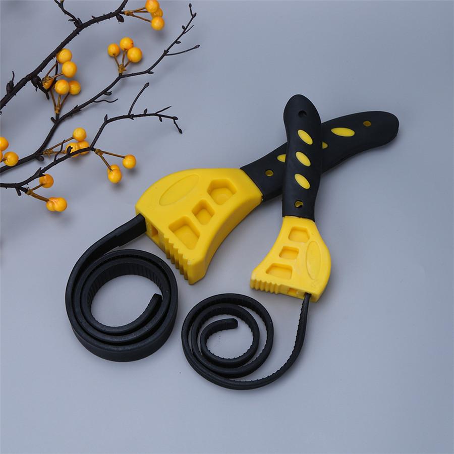 2x Adjustable Strap Wrench Set Hand Tool for Oil Filter for Auto Car Truck Boat