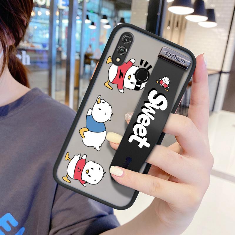 

Чехол с милыми мультяшными утками Pekkle (С браслетом) Противоударный матовый задний защитный чехол для телефона с полной защитой объектива для Huawei Honor