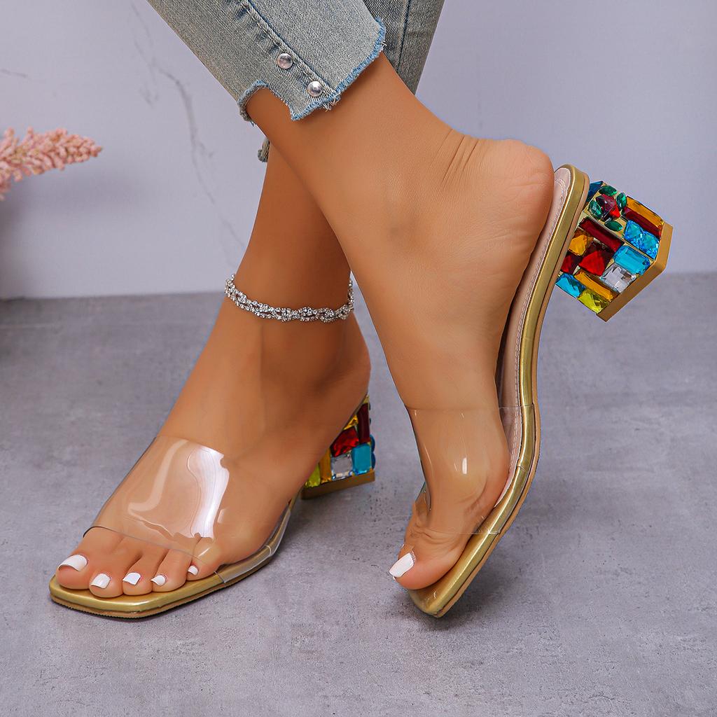 Summer Pumps Women Outdoor Sandals Open Toe High Heels Sandals Women Elegant Slip on Designer Shoes Sandalias De Mujer