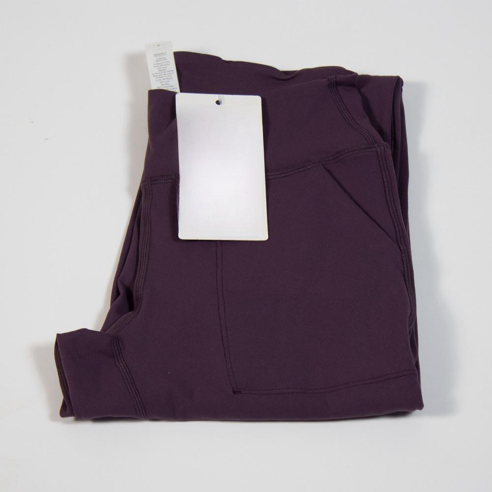 Lulu High-Waist Nylon Yoga Capri Pants with Outer Pocket