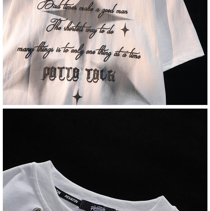 Women's American Retro Cool Style Oversized Pure Cotton T-Shirt - Sweet Loose Half Sleeve Top for 2025