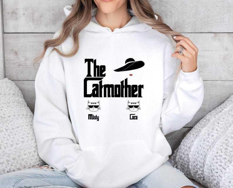 Cat Mom Pattern Hooded Sweatshirt - Women's Trendy Autumn/Winter Long Sleeve Top