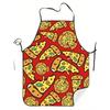 1pc Pizza-Themed Apron with Pizza Slices & Basil Design - Bright Red Apron Suitable for Home Chefs, Bakers, Pizza Makers - Bib for Cooking, Pizza Part