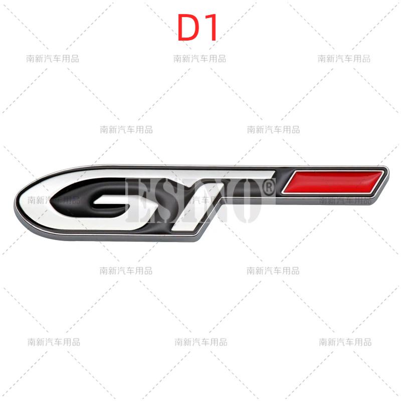 Car GT GTI Line 3D Metal Chrome Zinc Alloy Emblem Car Badge Body Fender Adhesive Emblem