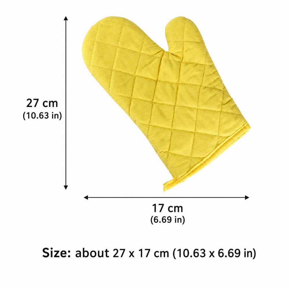 Quilted Cotton Oven Mitts Heat Resistant Anti-Scalding Microwave Oven Gloves Non-Slip Hanging BBQ Baking Gloves Kitchen Cooking