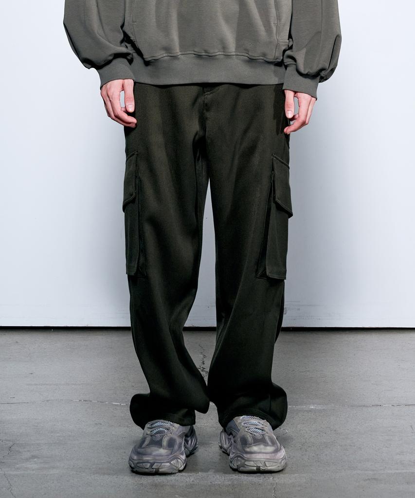 ZENSAI Side Cargo Pocket Slacks Khaki