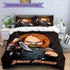 3PC Custom Name Horror Character Artwork Bedding Set Printed Bedding Set Duvet Cover Closure Includes 1 Duvet Cover & 2 Pillowcases for All Seasons Be