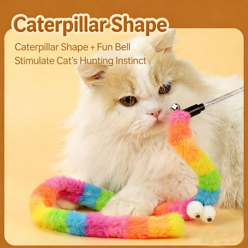1 Pc Cat Interaction Rainbow Toy  Retractable Fun Plush Toy For Cats Suitable For Both Indoor Outdoor Exercise  Entertainment