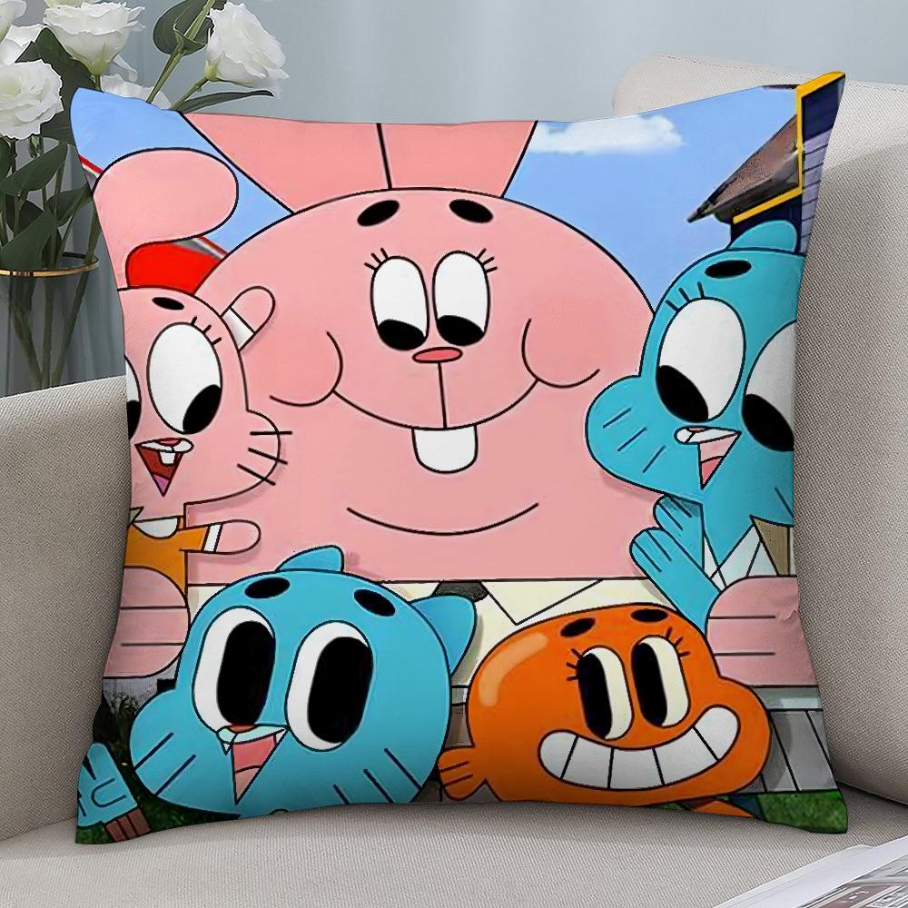 Animation Amazing World Gumball Pillow Case Short Plush Sofa Decorative Gift Home Double-sided Printing Cushion