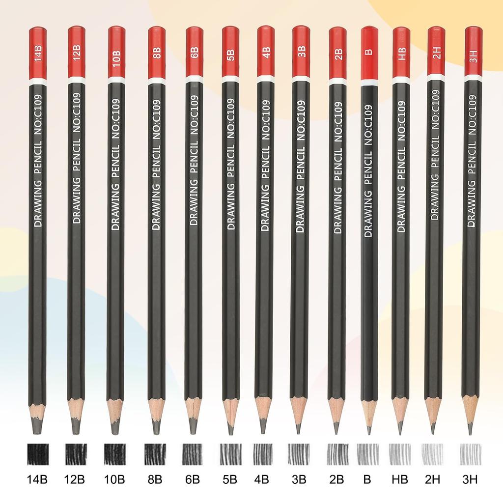 PATIKIL 14B Drawing Hexagonal Sketch Pencils for and for Artists and Beginners 24-Pack Pencils, Pre-Sharpened Drawing, Writing, Art, Sketching,