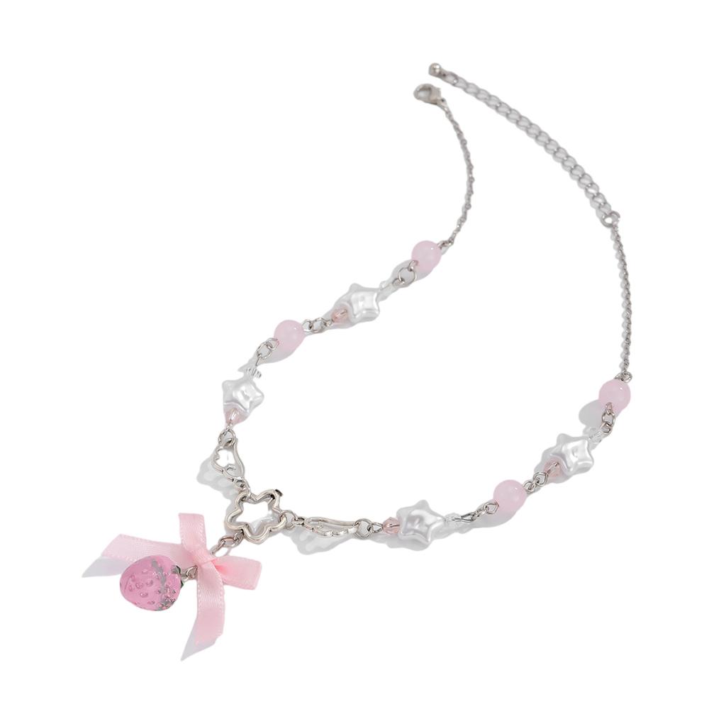 Multipurpose Lovely Strawberry Heart Necklace With Adjustable Chain for Girls Fashionable Party Wear Stylish Outfits